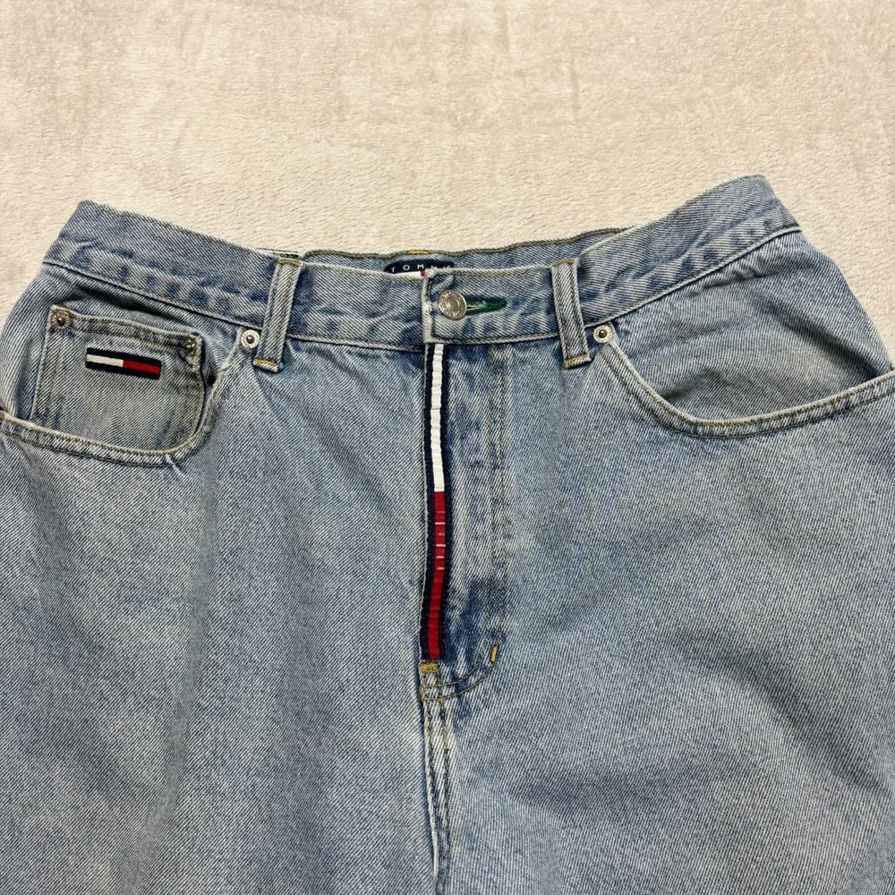 Vintage 90's Tommy Hilfiger Jeans Mens 34x32 Fits 31x30 Denim Big Flag‎ Patch